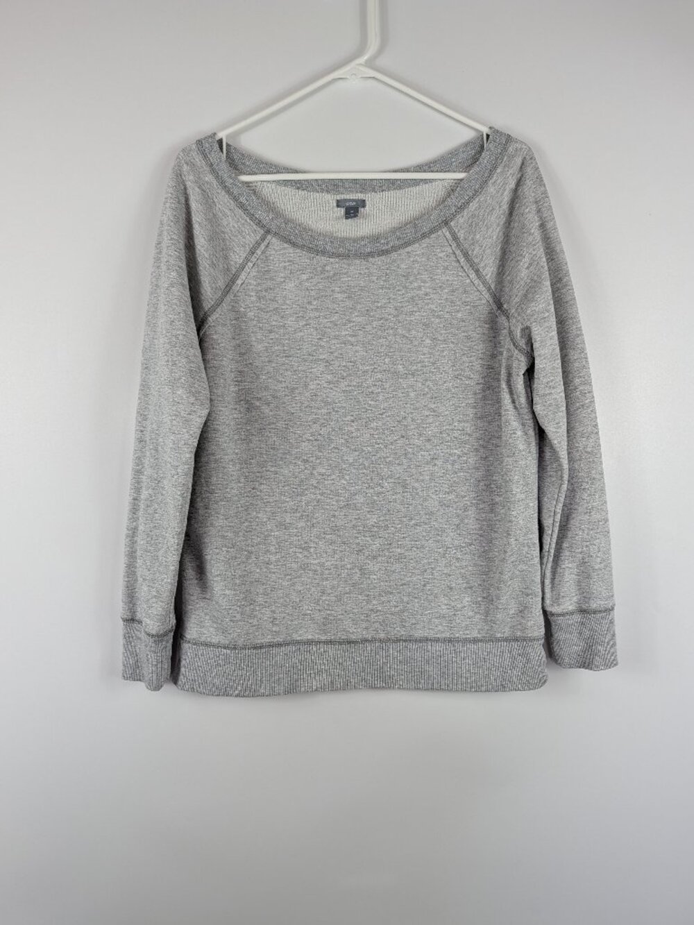 Aerie Cotton Blend Gray Boatneck Pullover Sweatshirt Medium